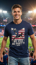 No USA No Party Personalized Soccer T-Shirt | USA Football Fan Gift for Men & Women